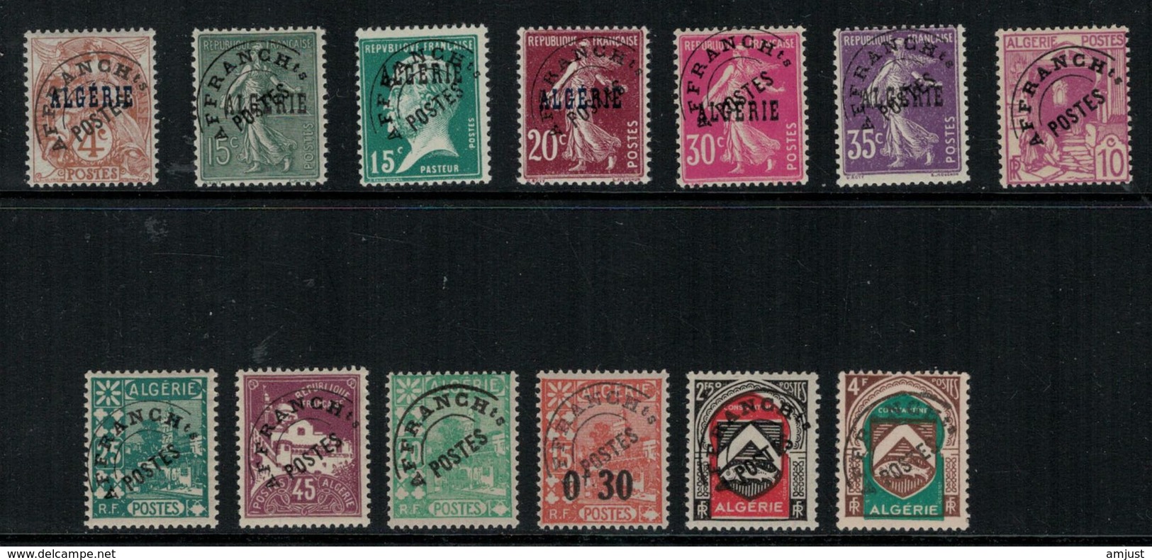 Algérie // Timbres Préoblitérés  // 1924-1947 // Timbres Surcharge  AFFRANCH*POST Neufs ** MNH No.1-16 Y&T Manque 2-8-10 - Autres & Non Classés