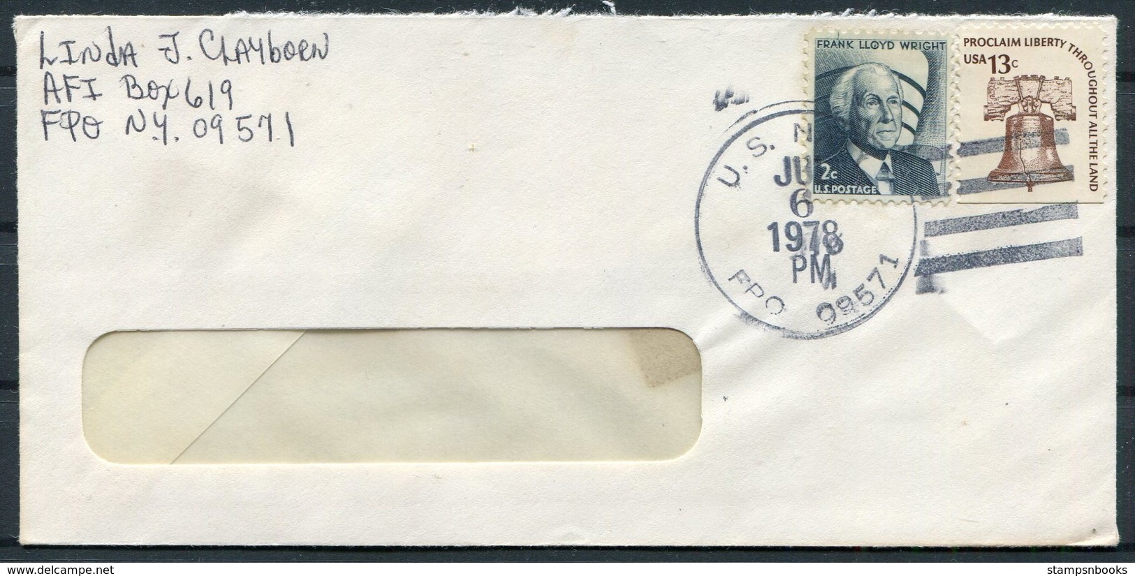 1978 Iceland USA FPO 09571 Fieldpost Military Cover - Covers & Documents