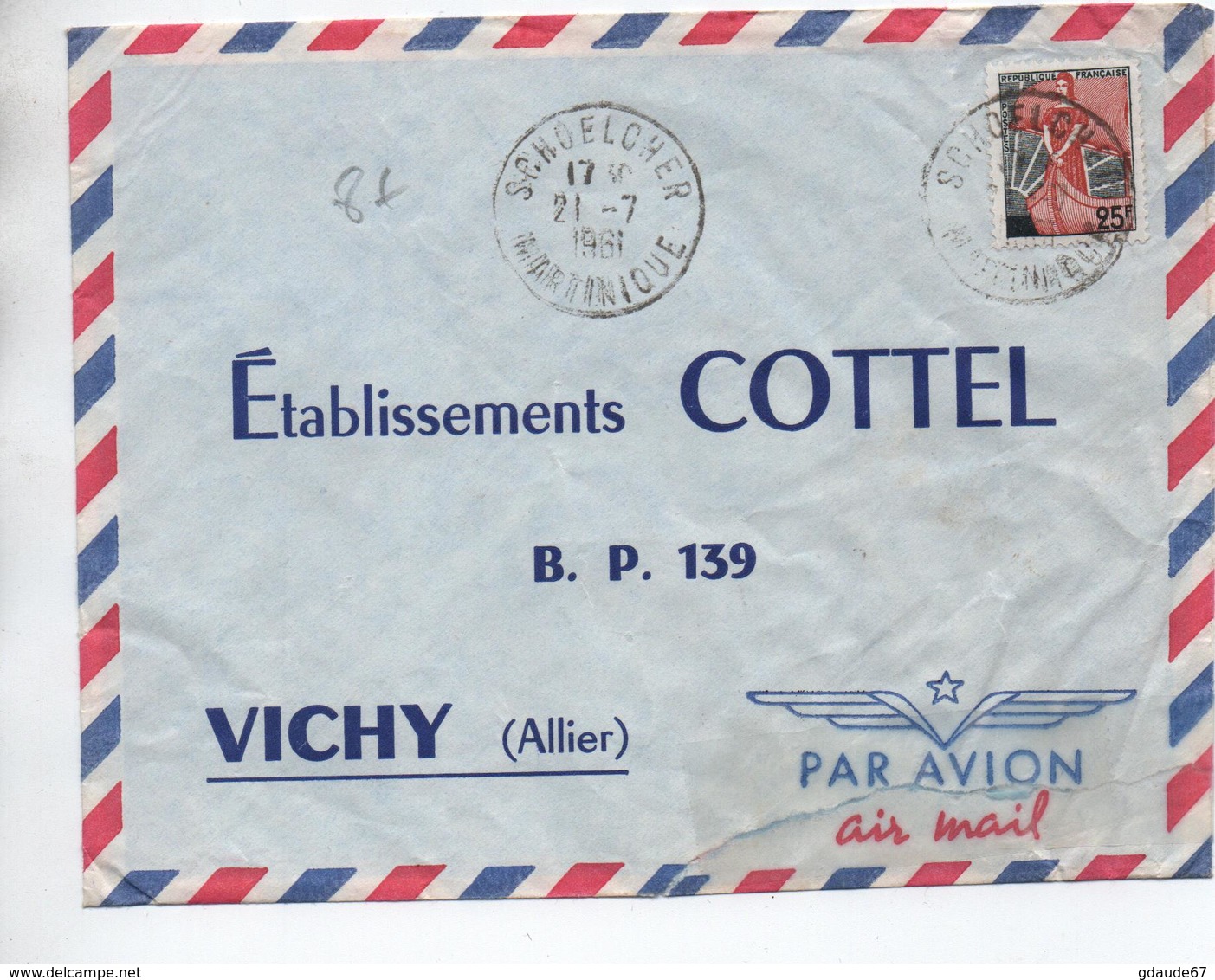 1961 - ENVELOPPE De SCHOELCHER (MARTINIQUE) - Storia Postale