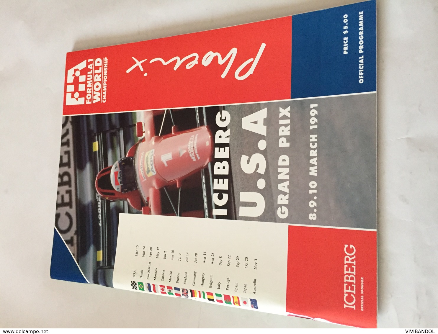 Programme OFFICIEL Du Grand Prix Des USA De F1 1991 Avec 11 AUTOGRAPHES - Automobile - F1