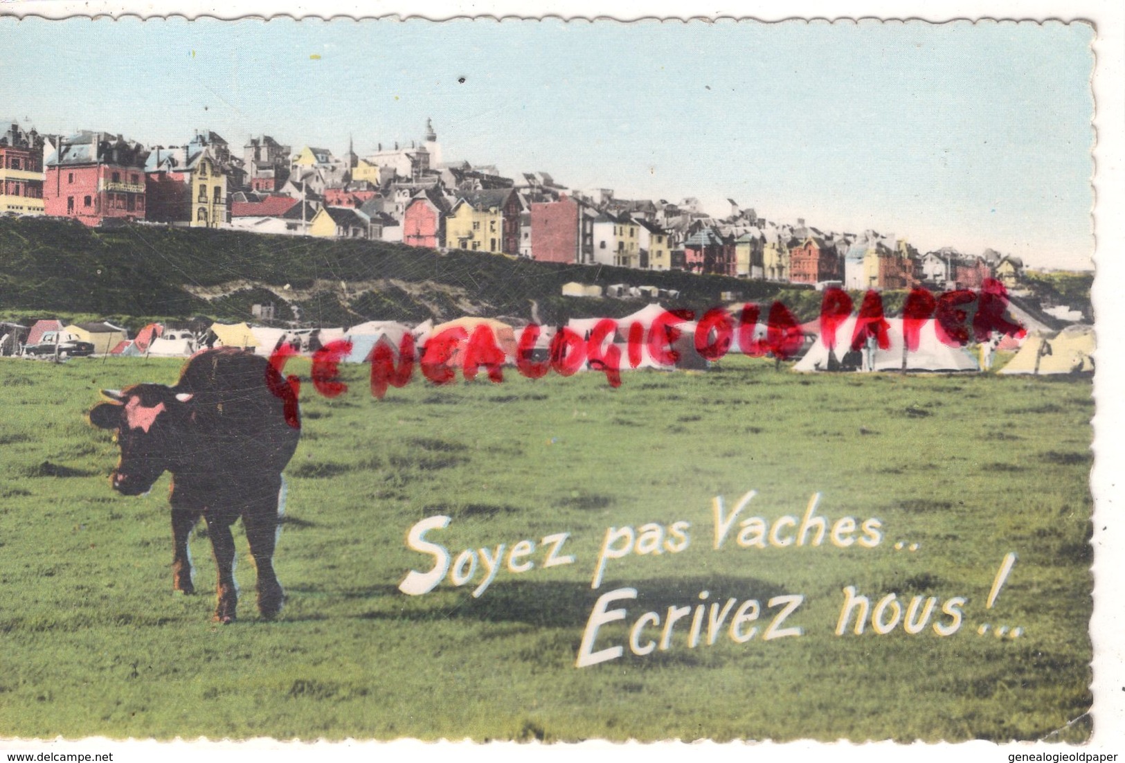 80 - ONIVAL SUR MER - SOYEZ PAS VACHES  VACHE CAMPING    1965 -   SOMME - Onival