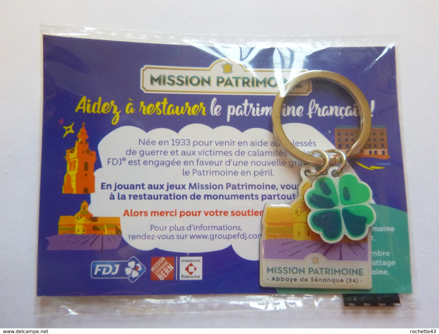 Porte Clef Clé Française Des Jeux FDJ Mission Patrimoine Abbaye De Senanque - Key-rings