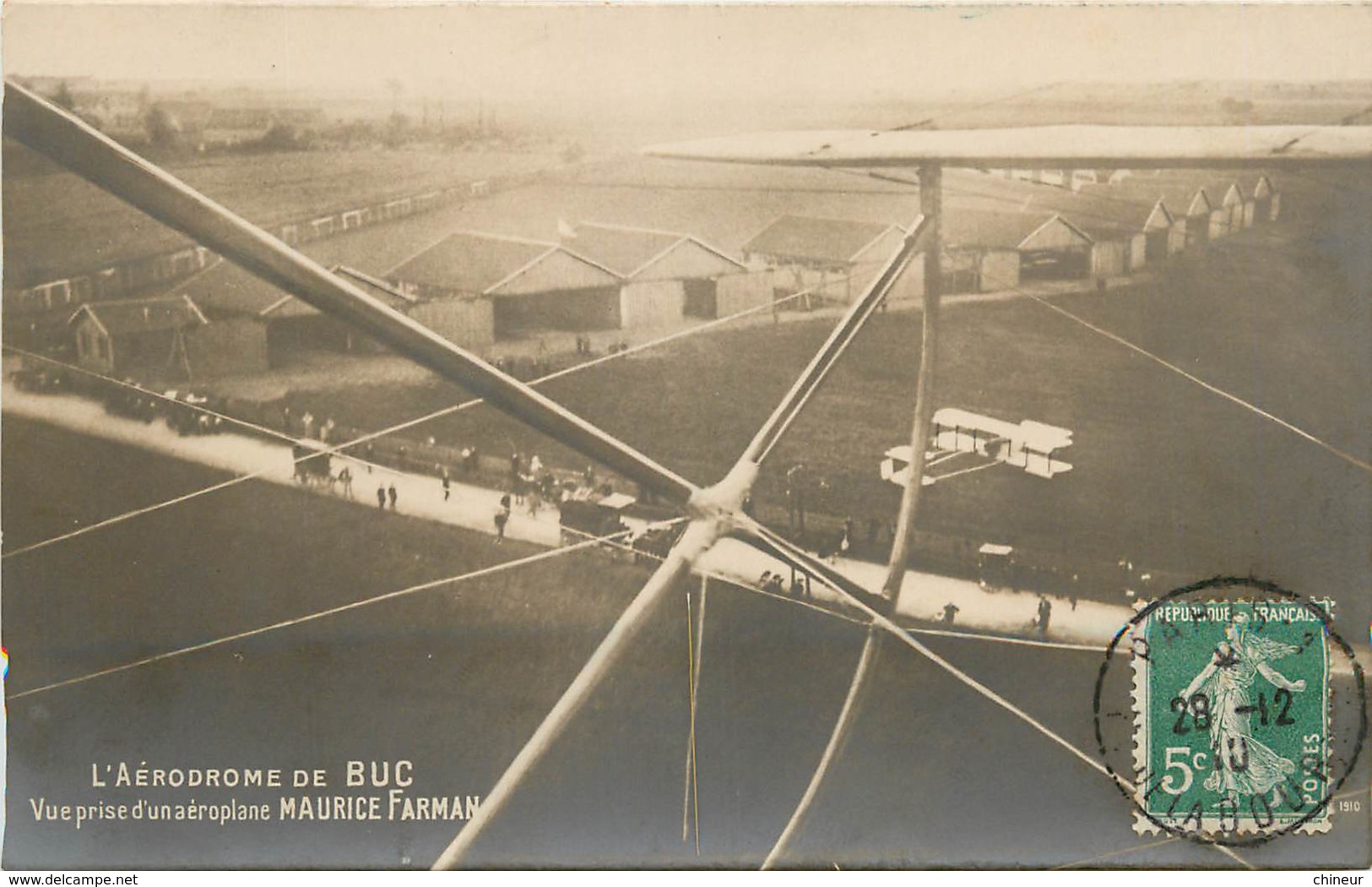 AERODROME DE BUC VUE PRISE D'UN AEROPLANE MAURICE FARMAN - Buc