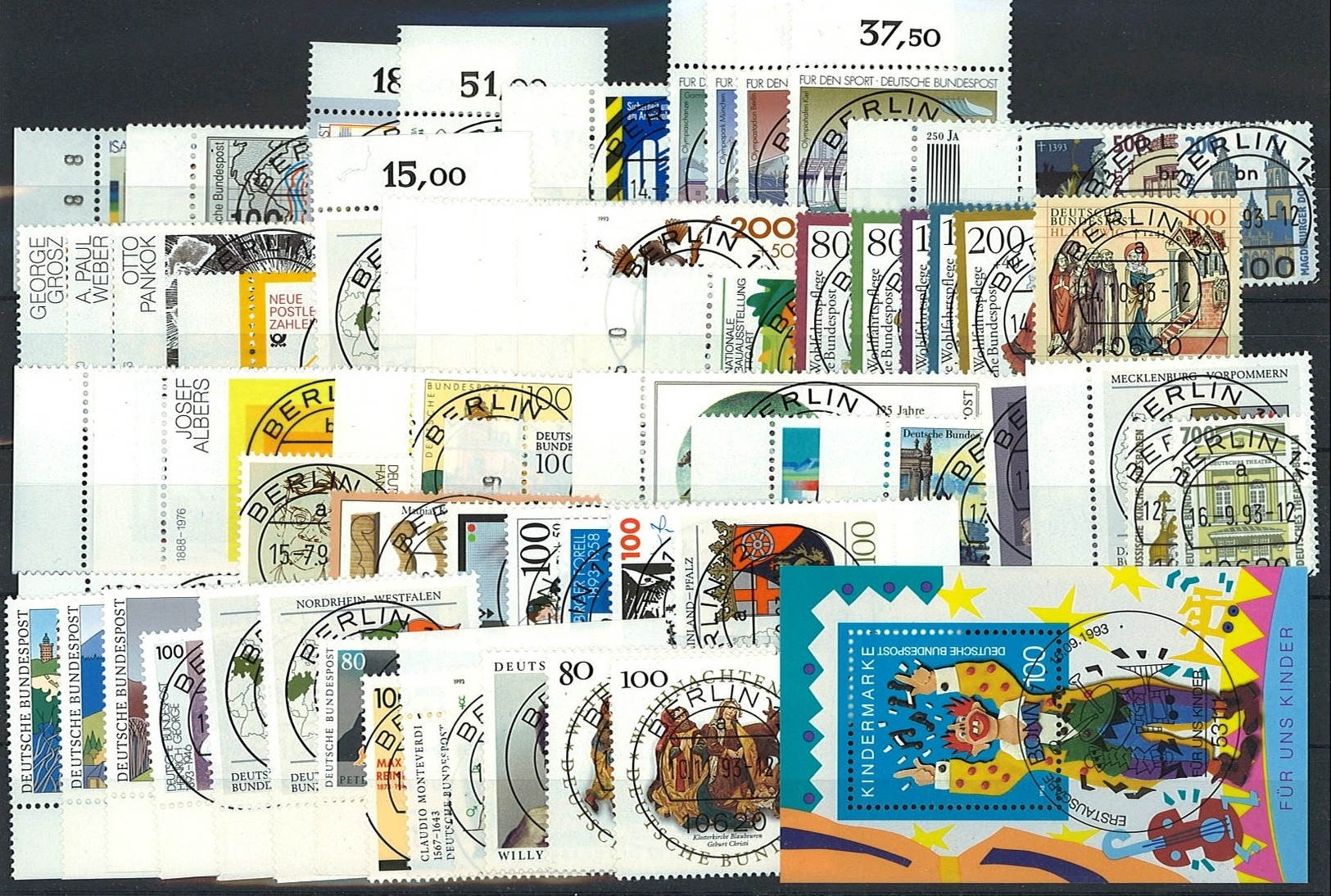 Bund Jahrgang 1993 Gestempelt Einige Mit ESST - Used Stamps