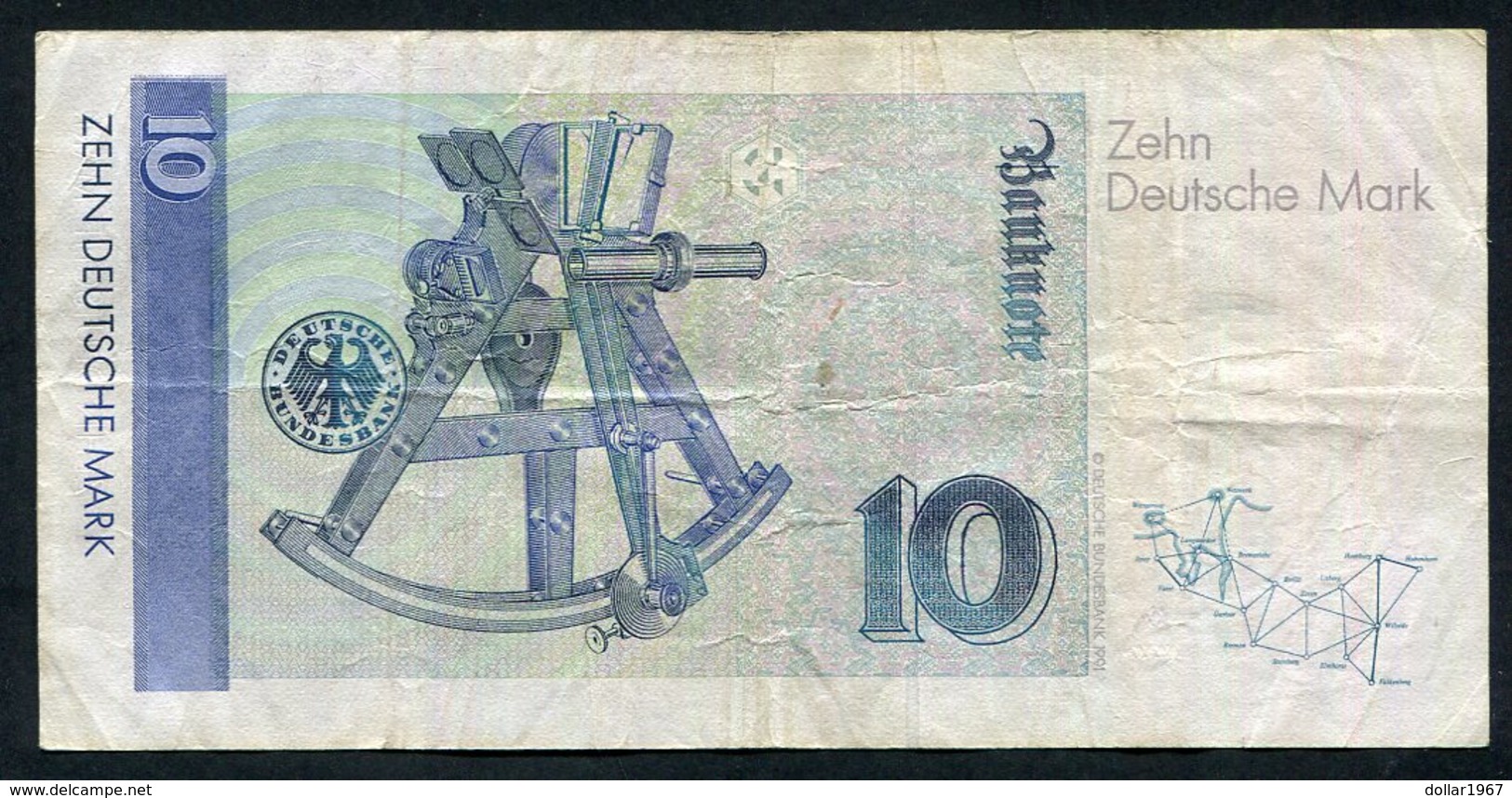 10 Dm / Deutsche Mark / Bundesbanknote 1-8-1989. AN - See The 2 Scans For Condition.(Originalscan ) - 10 Deutsche Mark