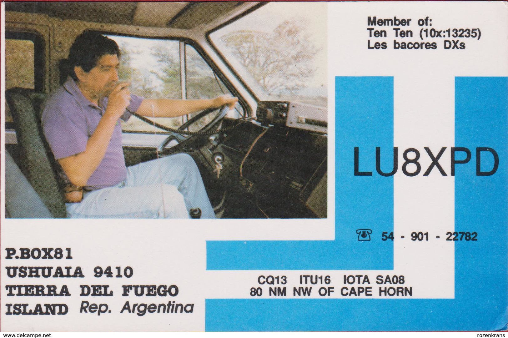 QSL Card Amateur Radio Station CB Funkkarte 1992 Argentina Ushuaia Tierra Del Fuego Cape Horn ON4MD - Radio Amateur