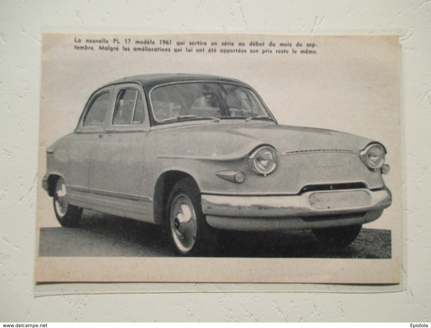 Voiture Nouvelle Panhard PL 17  - Coupure  De Presse De 1950 - Voitures