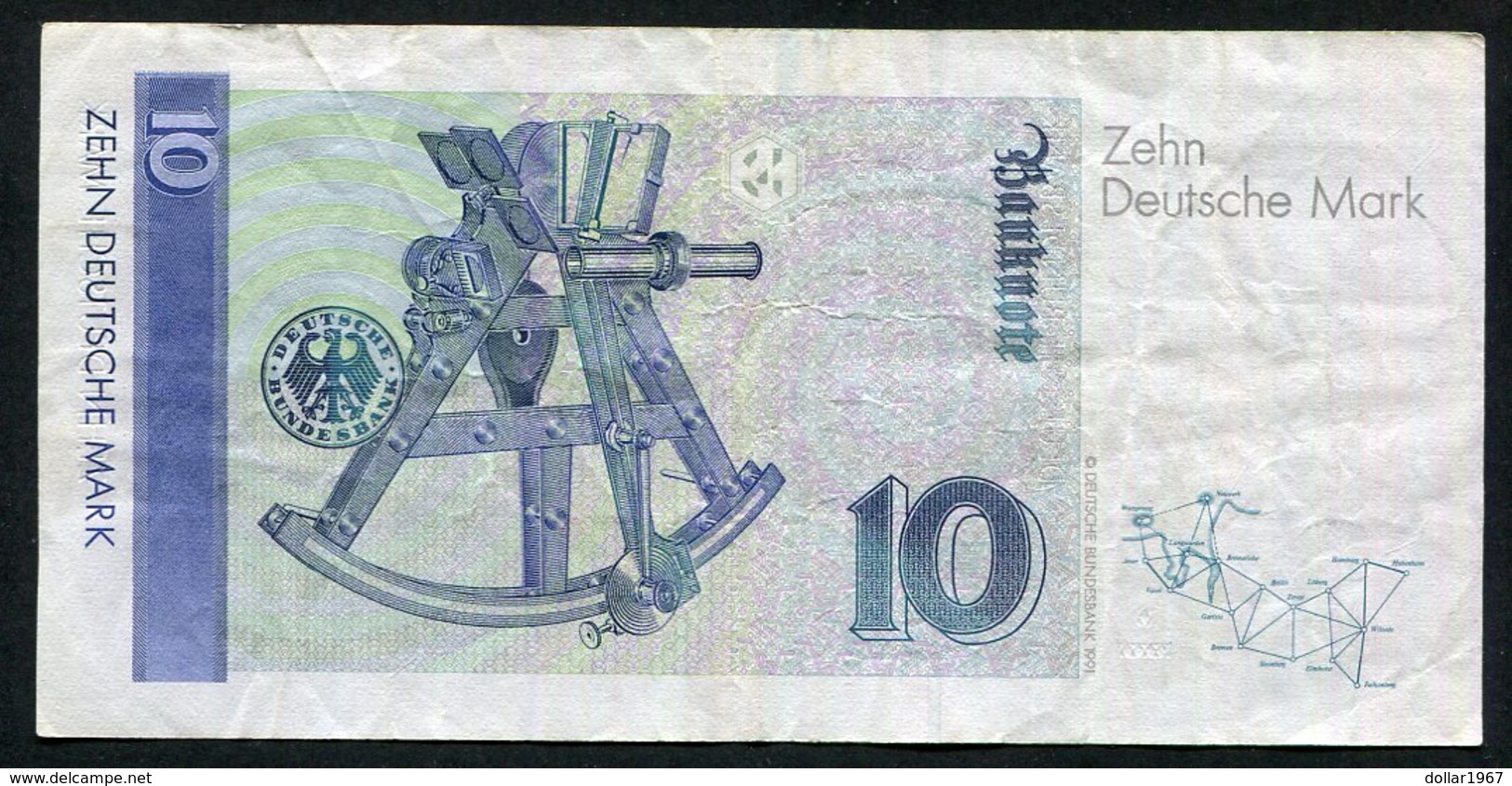 10 Dm / Deutsche Mark / Bundesbanknote 1-9-1999. GS - See The 2 Scans For Condition.(Originalscan ) - 10 Deutsche Mark