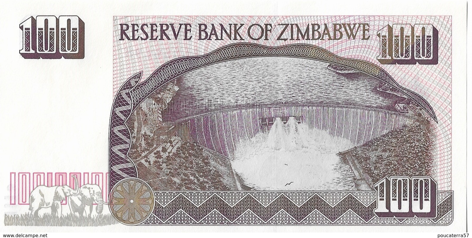 ZIMBABWE=1995     100  DOLLARS    P-9a      UNC - Zimbabwe