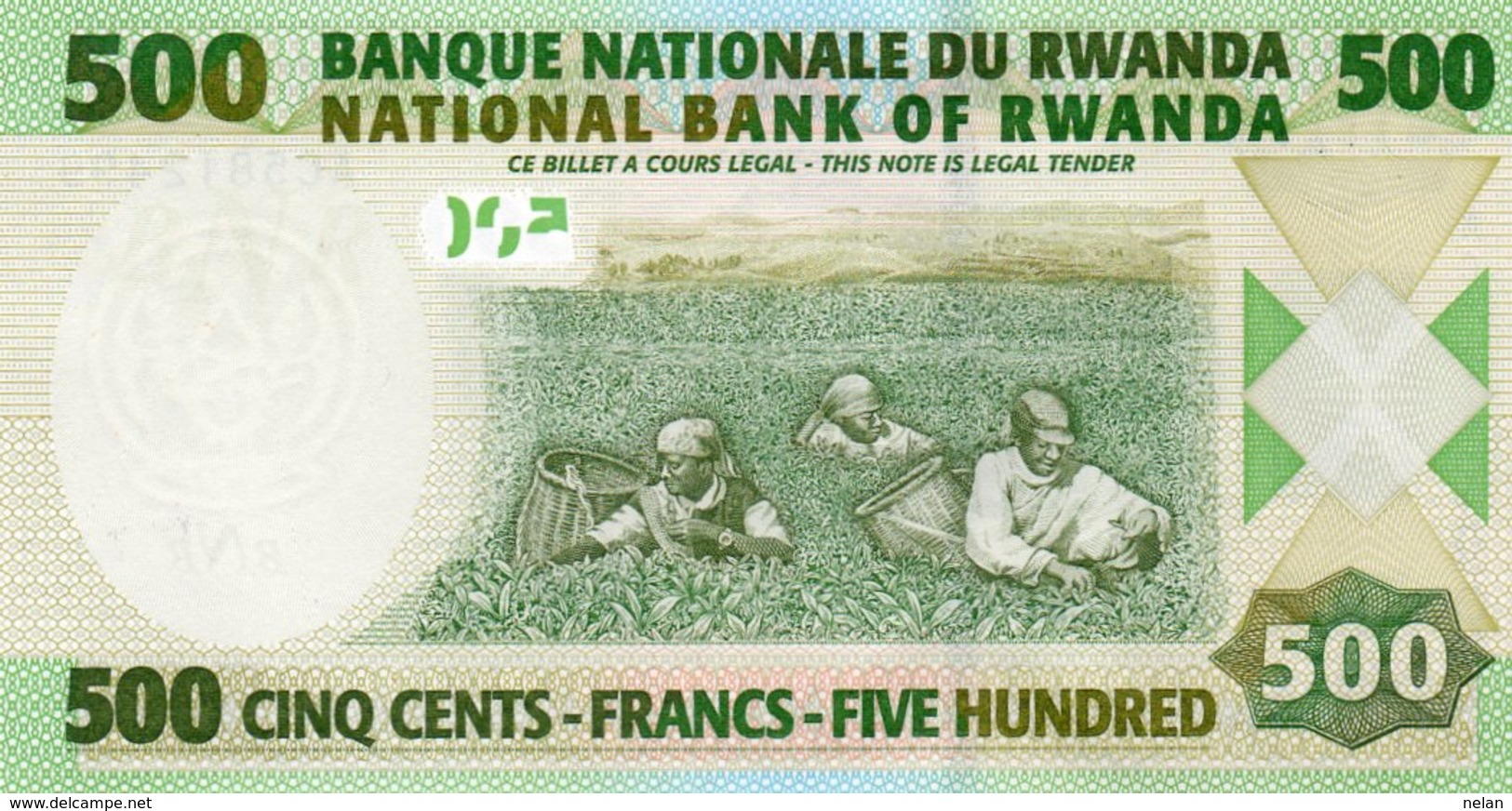 RWANDA 500 FRANCS 2004 P-30a UNC - Rwanda