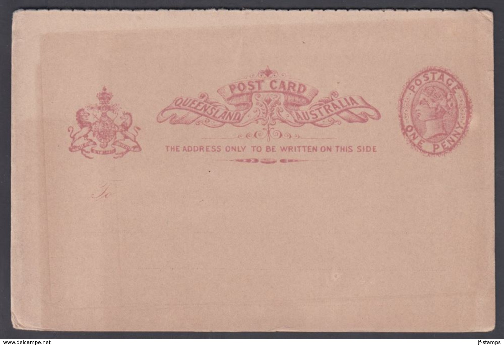 1880. QUEENSLAND AUSTRALIA  ONE PENNY + ONE PENNY  POST CARD VICTORIA. () - JF321604 - Storia Postale