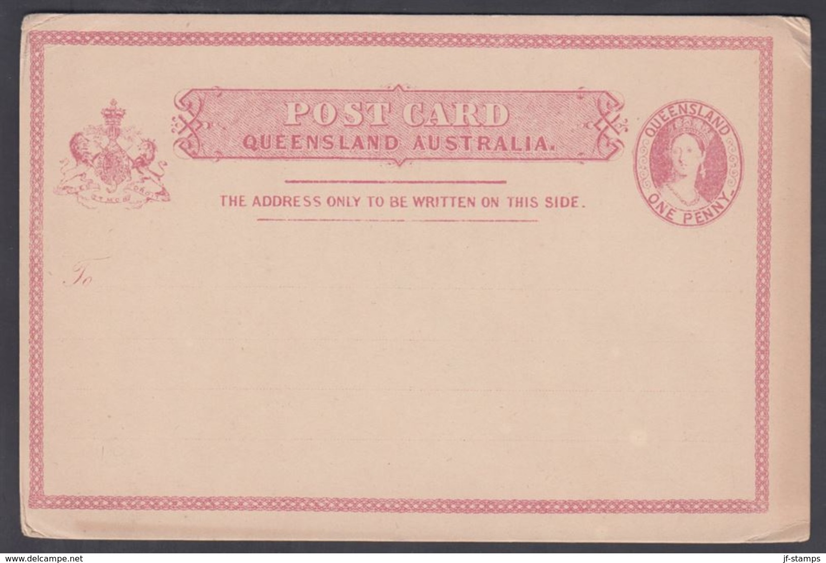 1880. QUEENSLAND AUSTRALIA  ONE PENNY POST CARD VICTORIA. () - JF321605 - Covers & Documents