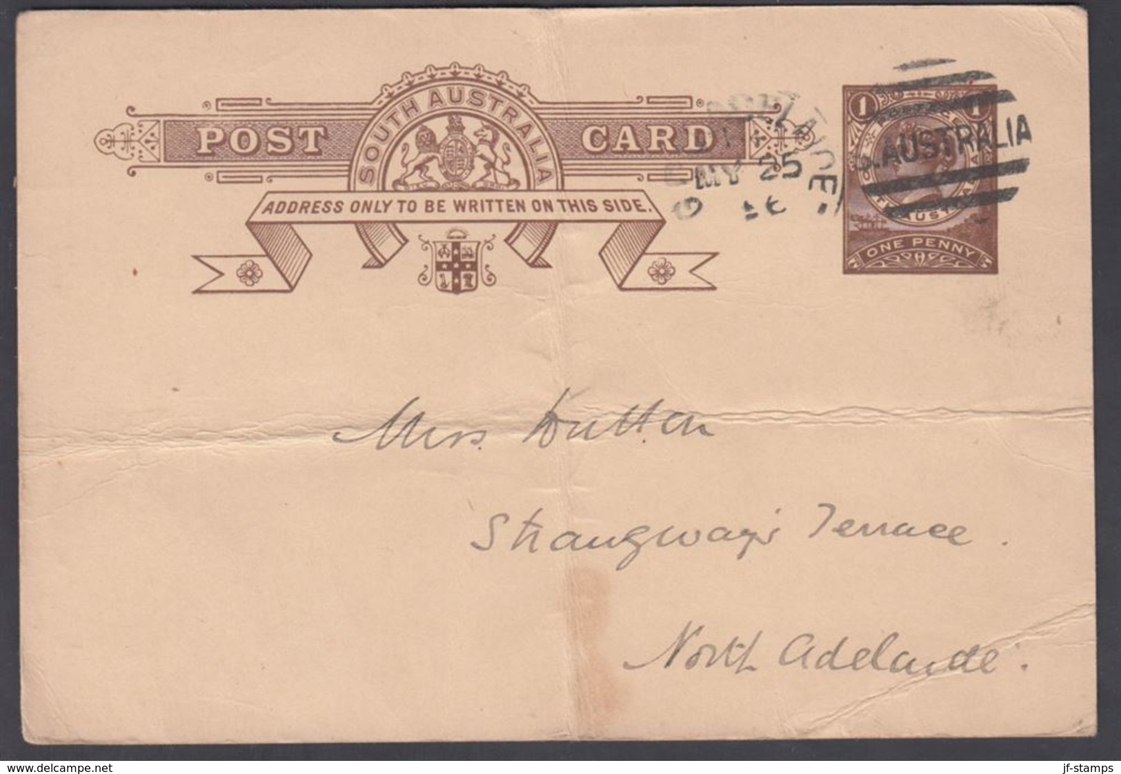 1896. QUEENSLAND AUSTRALIA  ONE PENNY POST CARD VICTORIA. MY 25 96.  () - JF321615 - Briefe U. Dokumente