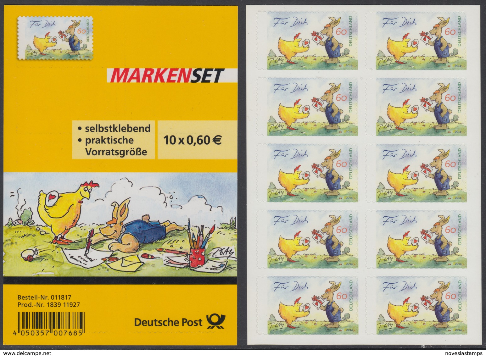 !a! GERMANY 2014 Mi. 3066 MNH BOOKLET(10) (self-adhesive) -Gaymann Paintings: Easter Present - 2011-2020