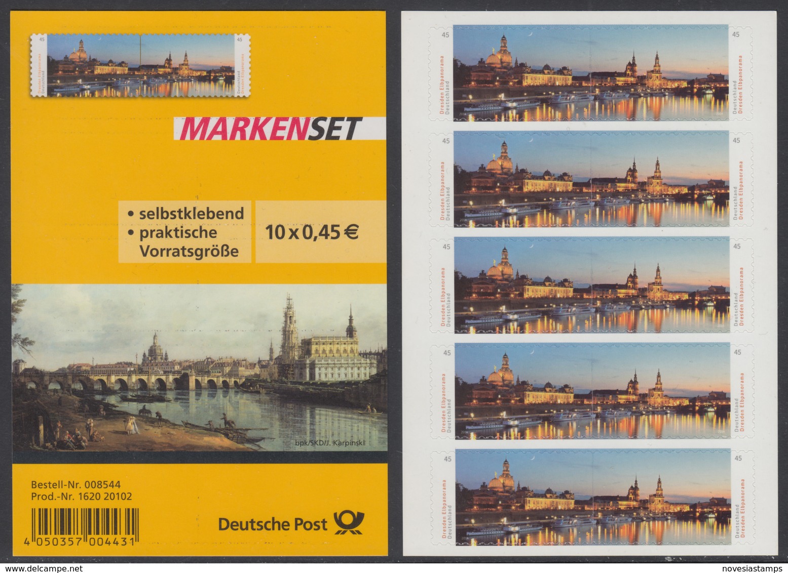 !a! GERMANY 2014 Mi. 3073-3074 MNH BOOKLET(10) (self-adhesive) -German Panorama: Dresden - 2011-2020