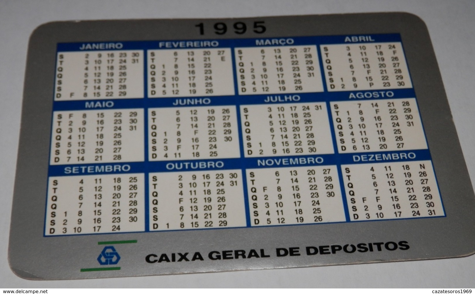 PETIT  CALENDRIER DE LE BANQUE CAIXA GERAL DE DEPOSITOS - 1995 - Petit Format : 1981-90