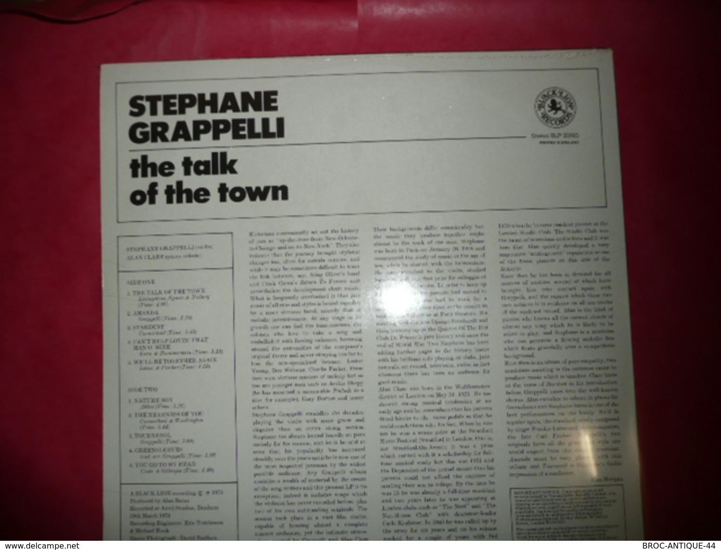 LP N°3129 - STEPHANE GRAPELLI  -THE TALK OF THE TOWN - BLP 30165 - Jazz