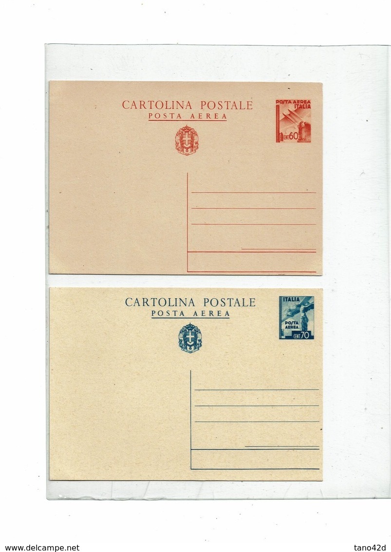 CTN62/DIV - ITALIE 1943 LES 2 CP DE POSTE AERIENNE  NEUVES TTB COTE EUR 85 - Stamped Stationery
