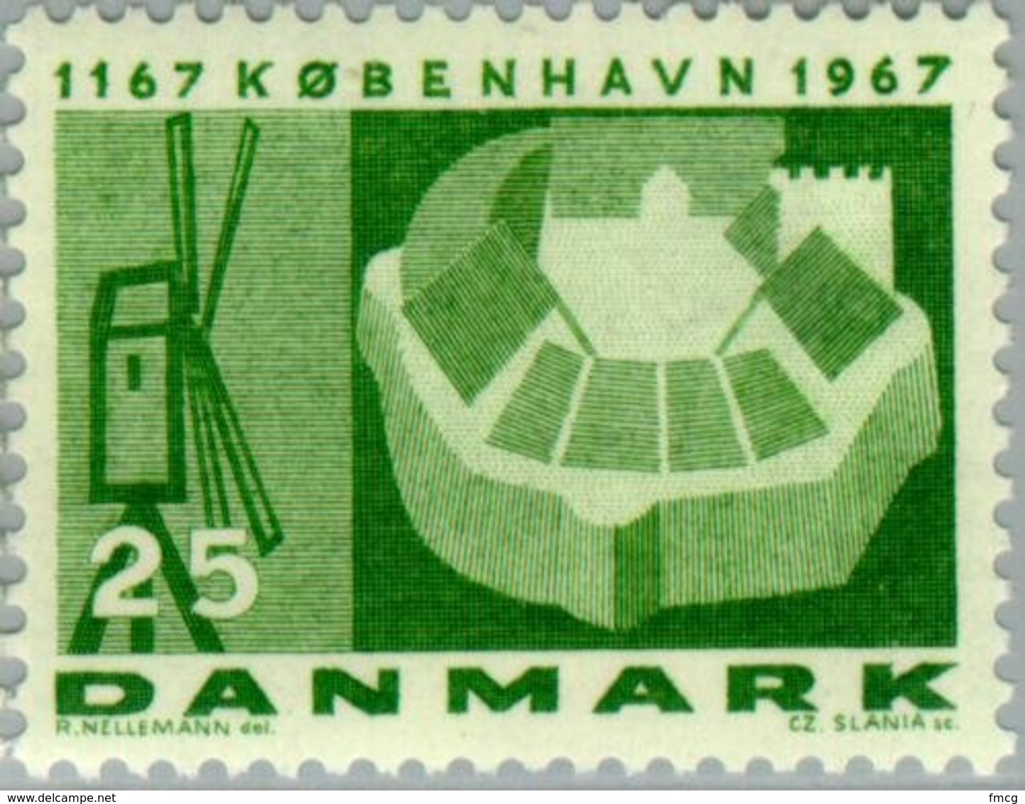 1967 500th Anniversary Of Copenhagen, 25 Ore, Windmill & Fortress MNH - Nuovi