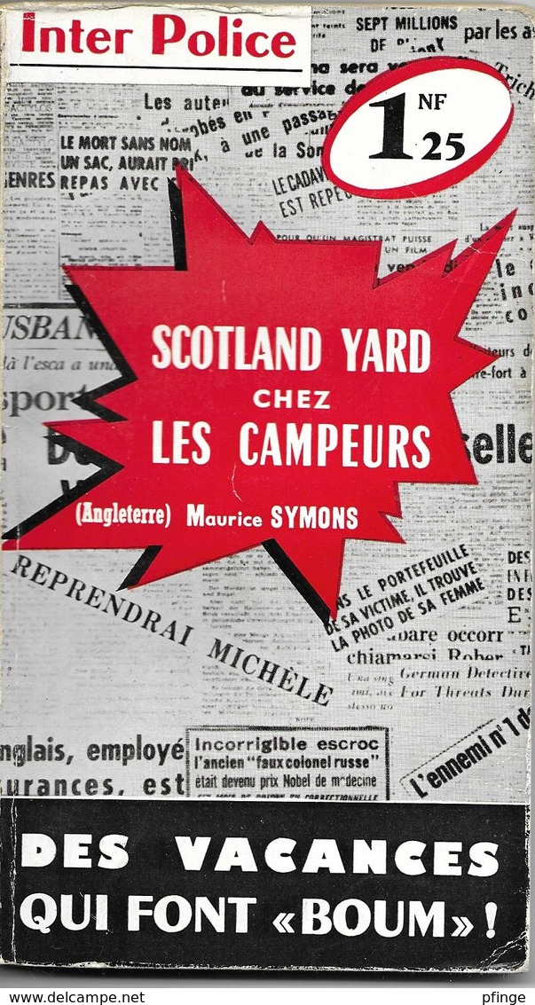 Scotland Yard Chez Les Campeurs Par Maurice Symons - Inter Police N°69 - Presses Internationales