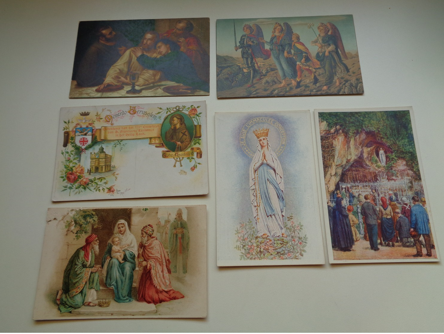 Beau lot de 60 cartes postales de fantaisie  religion  foi    Mooi lot van 60 postkaarten fantasie  godsdienst  geloof