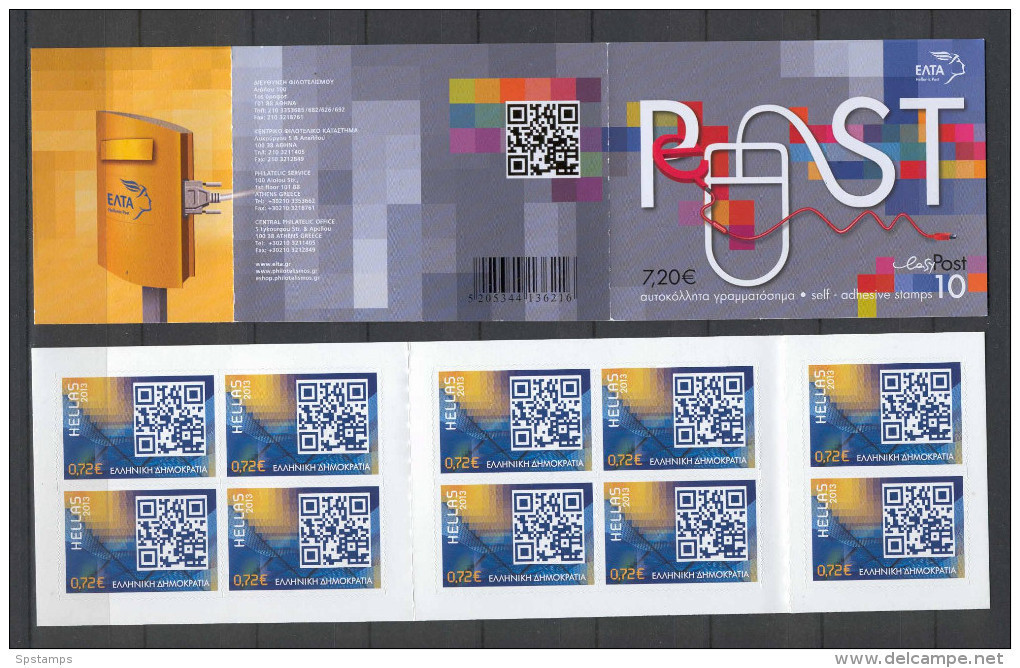 Greece 2013 From The Physical To The Digital Post - Booklet Of 10 Self-Adhesive Stamps MINT - Postzegelboekjes