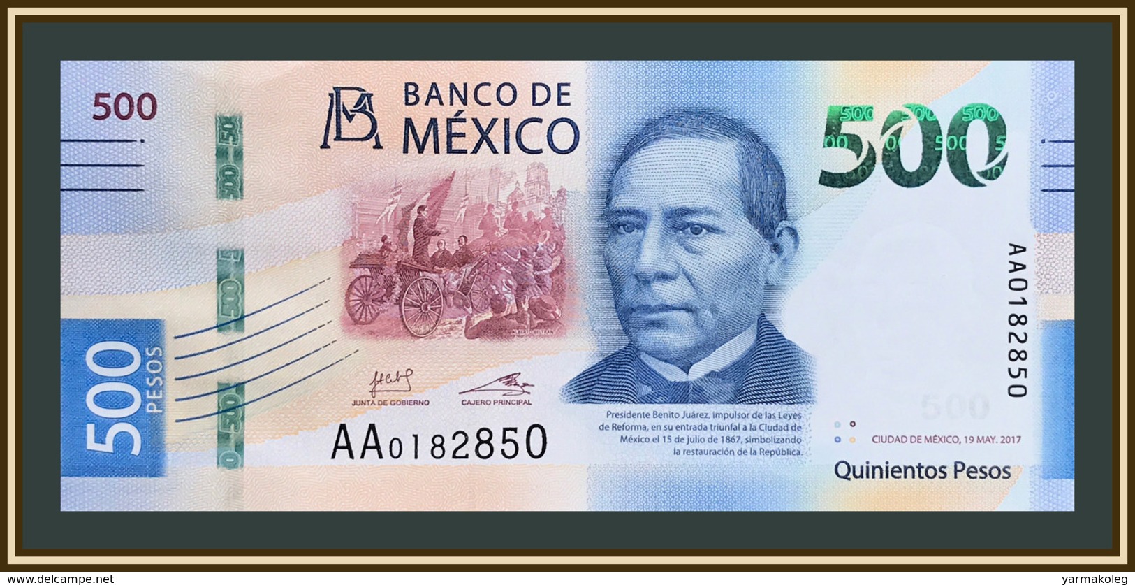 Mexico 500 Pesos 2017 P-132 (132a.1) UNC - Mexico