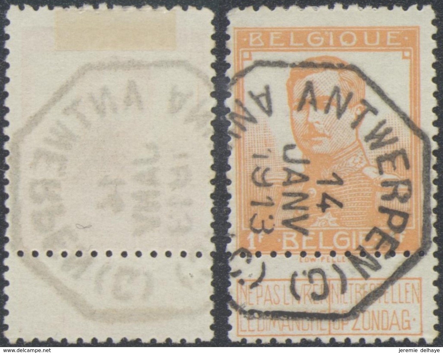 Pellens - N°116 Obl Télégraphique (Bilingue) "Antwerpen (C.) / Anvers (C)" - 1912 Pellens