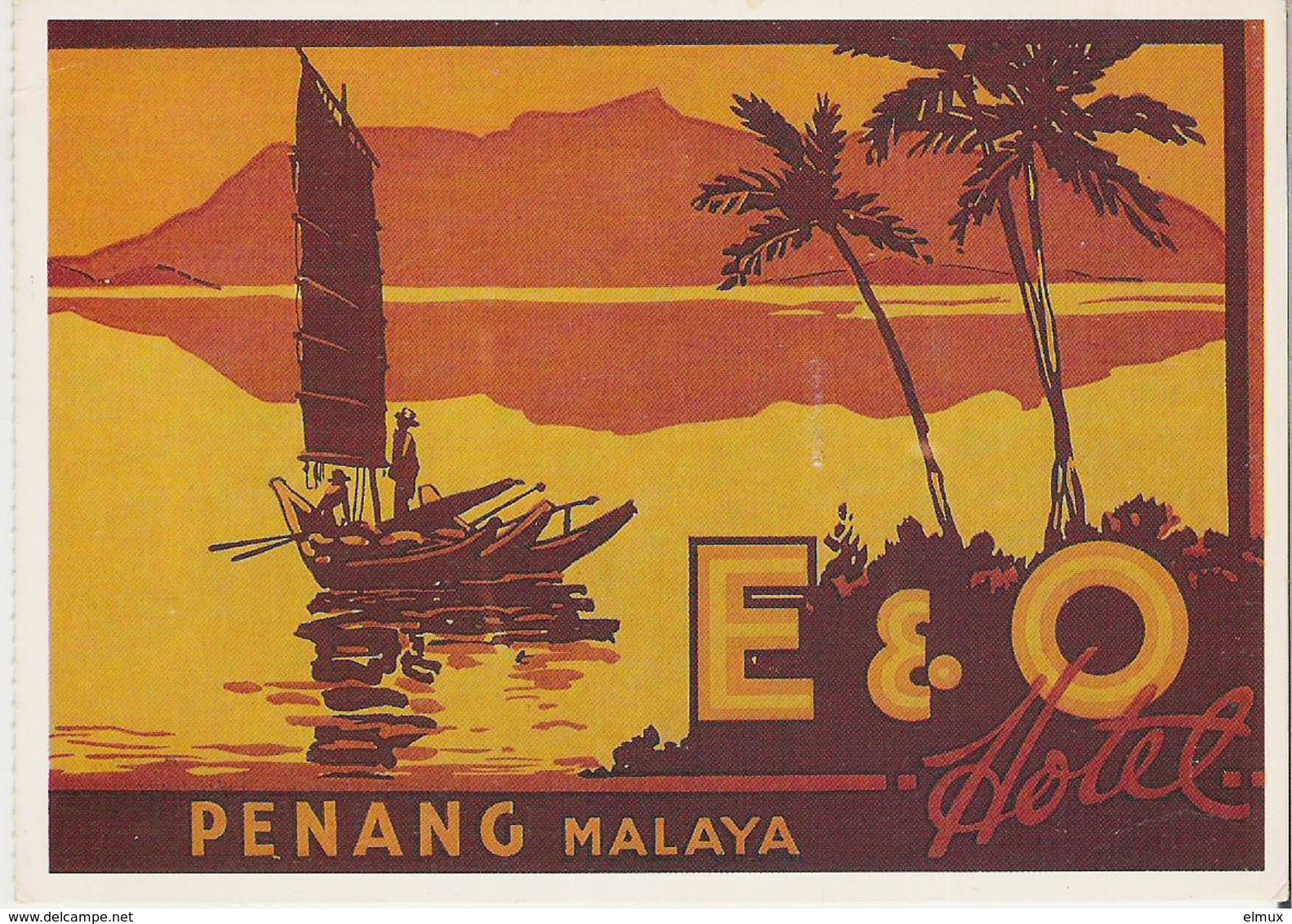 MALAYSIA - MALAISIE. CP Pub E & O Hôtel Penang Malaya - Malaysia