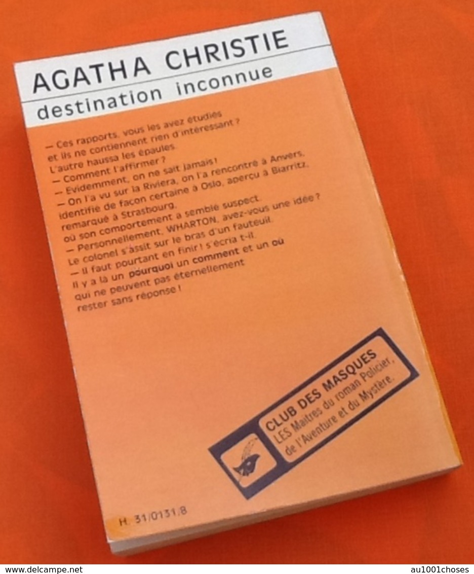 Agatha Christie    Destination Inconnue    (1974)    N° 58    Club Des Masques - Club Des Masques