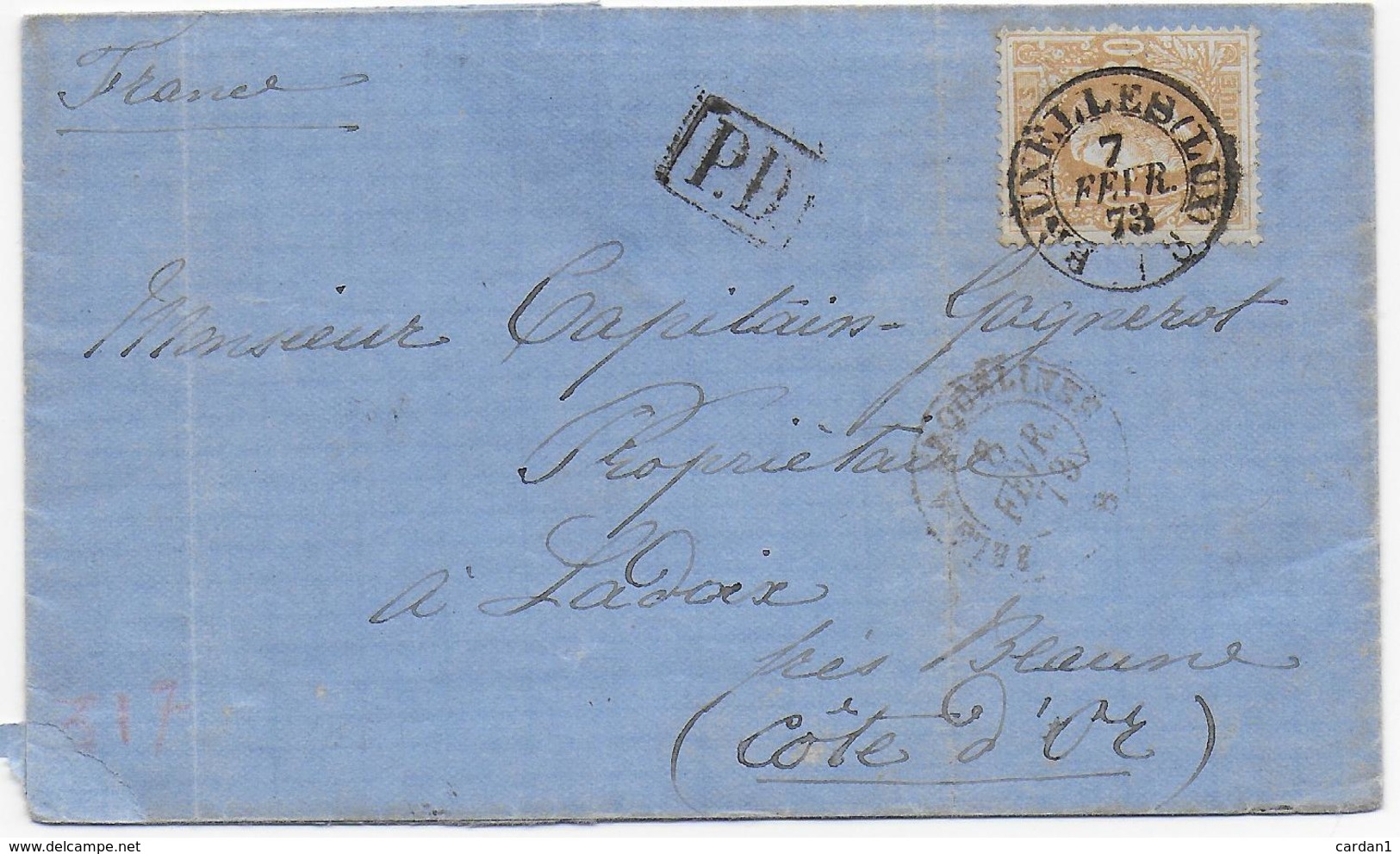 1873 Bruxelles ( Lux ) Vers Beaune ( FR ) - 1869-1883 Leopoldo II