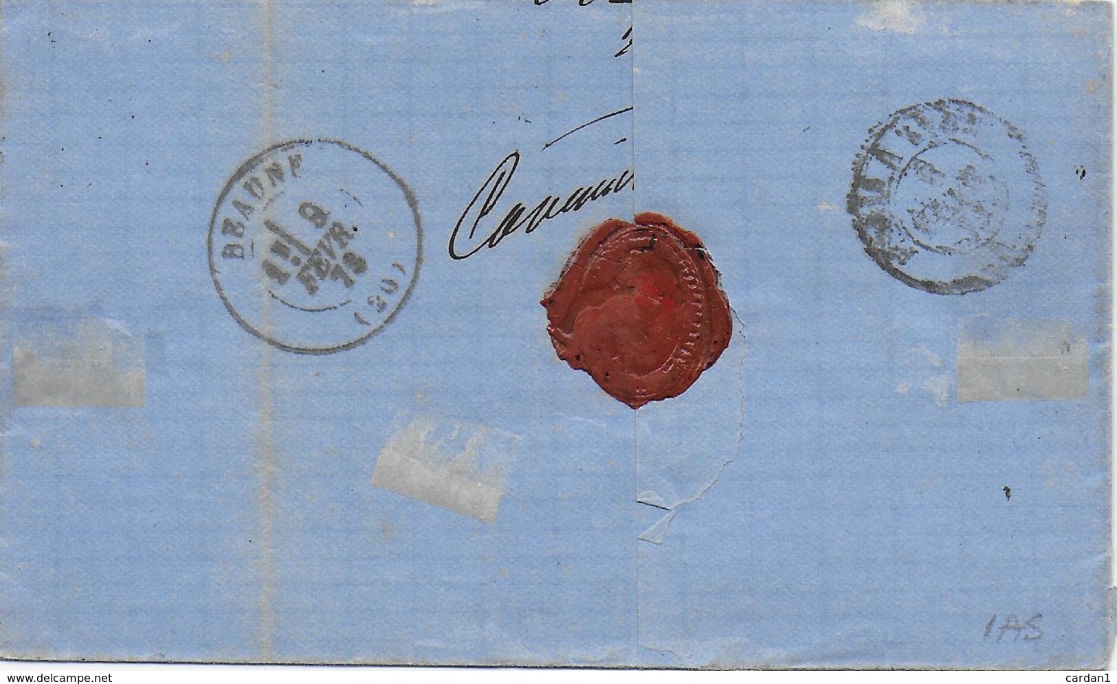 1873 Bruxelles ( Lux ) Vers Beaune ( FR ) - 1869-1883 Leopoldo II