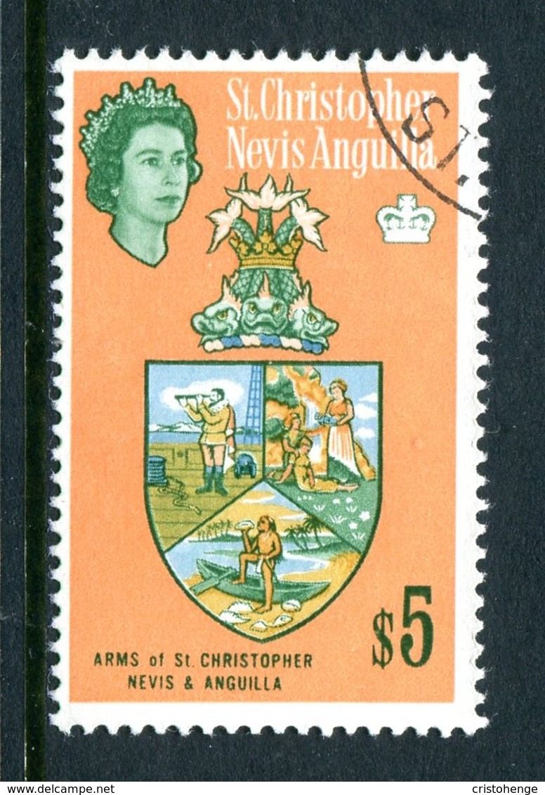 St Kitts, Nevis & Anguilla 1963-69 QEII Pictorials - $5 Coat Of Arms Used (SG 144) - St.Christopher, Nevis En Anguilla (...-1980)