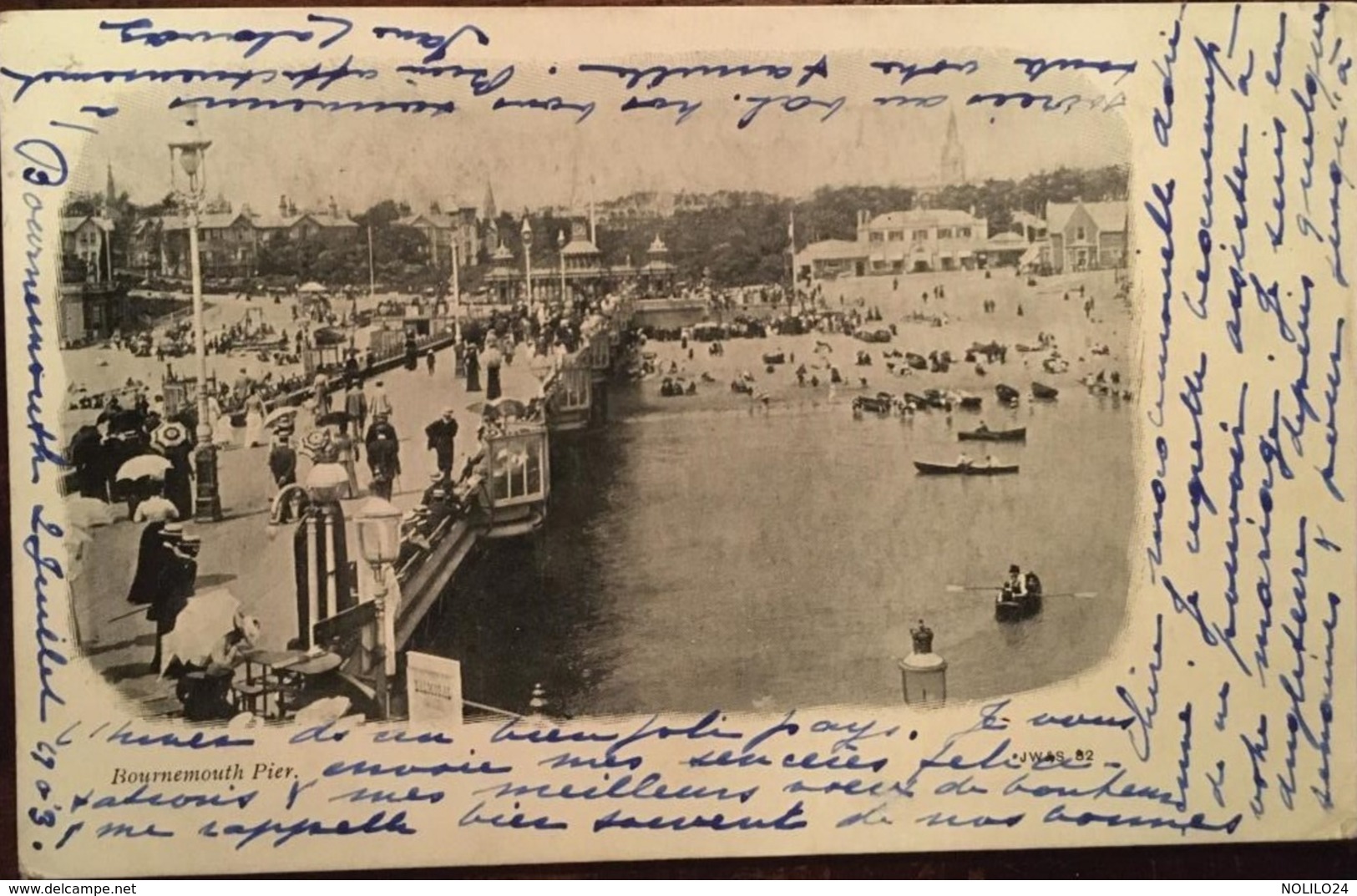 CPA, Bournemouth Pier (jetée), Animée- With Animation, écrite En 1903 (circulated),timbres, Stamps, ENGLAND - Bournemouth (bis 1972)