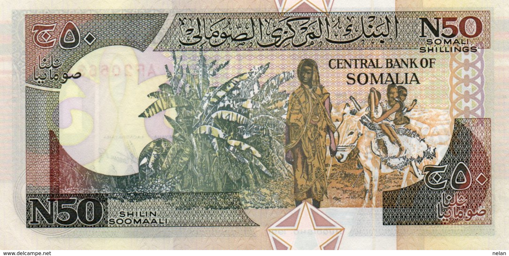 SOMALIA 50 SHILIN SOOMAALI 1991 P-R2a.1  UNC SERIE AF 2066318 - Somalia