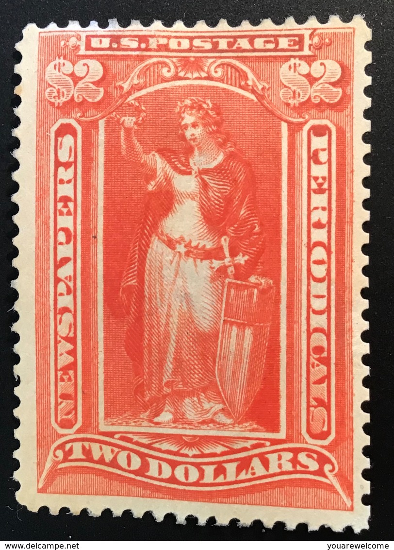 YV. 36 = 1200€, Scott PR108 US 1895 Newspaper And Periodical Stamps NO WMK 2 Dollar Unused (USA Timbres Pour Journaux - Periódicos & Gacetas