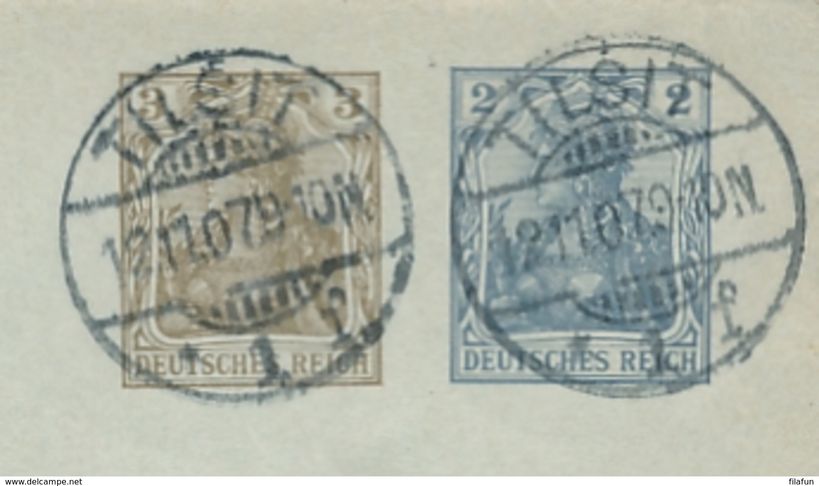 Deutsches Reich - 1879 - 2&3 + 2&3Pf Postkarte P72 - Dubbel Gebruikt Tilsit / Both Cardsides Used - Sonstige & Ohne Zuordnung