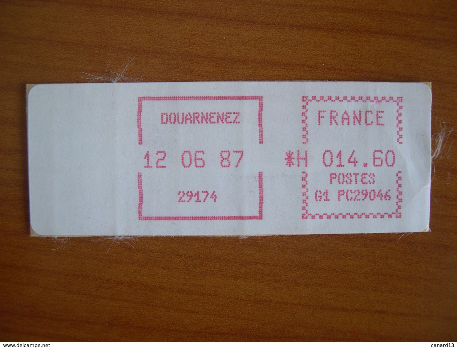 Vignette Distributeur  14.60 Douarnenez  (29) - 1969 Montgeron – Papier Blanc – Frama/Satas