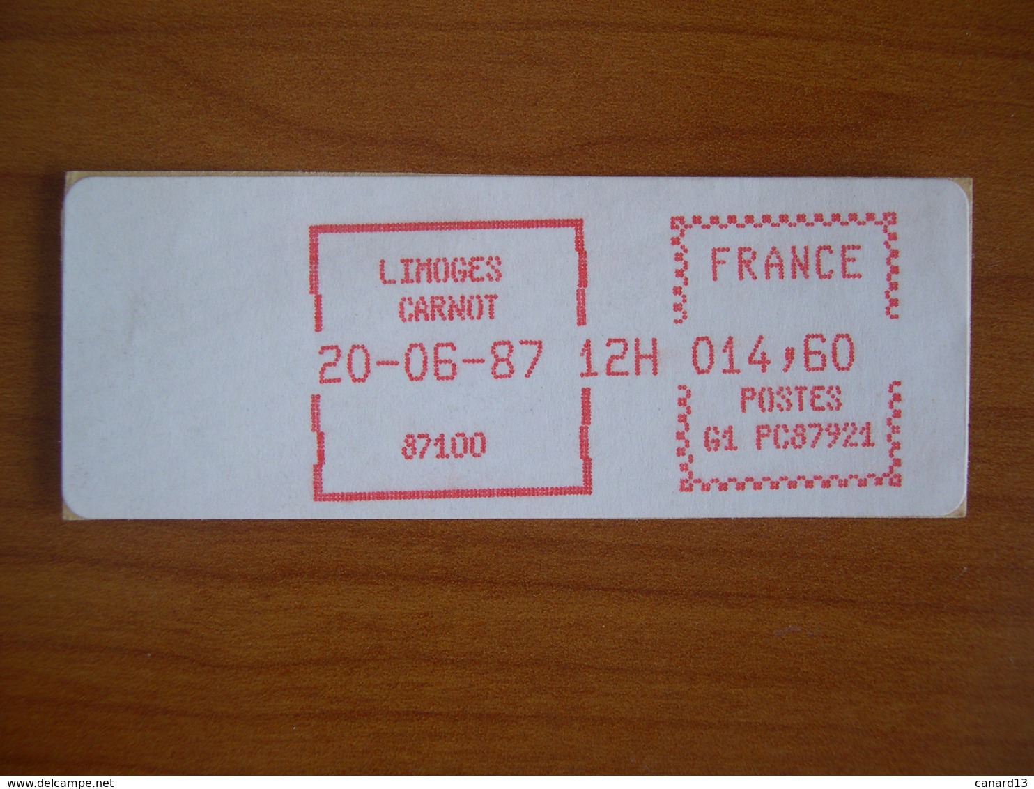 Vignette Distributeur  14.60 Limoges Carnot  (87) - 1969 Montgeron – Weißes Papier – Frama/Satas
