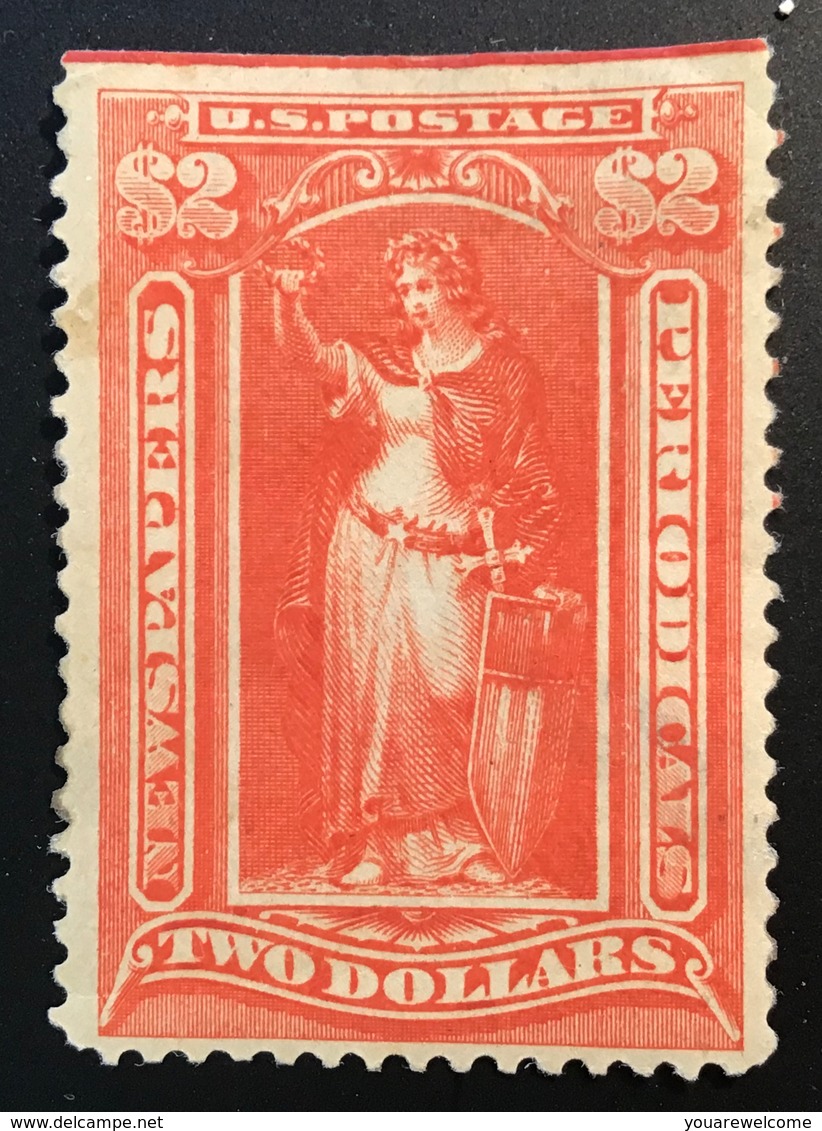 YV. 36 = 1200€, Scott PR108 US 1895 Newspaper And Periodical Stamps NO WMK 2 Dollar Mint O.g *(USA Timbres Pour Journaux - Journaux & Périodiques