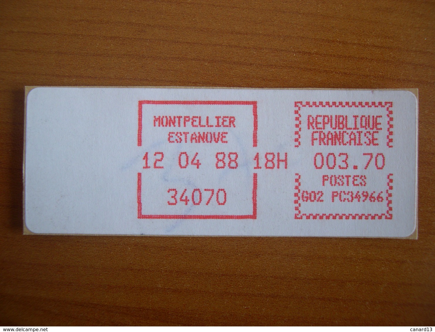 Vignette Distributeur  3.70 Montpellier Estanove (34) - 1969 Montgeron – Papier Blanc – Frama/Satas