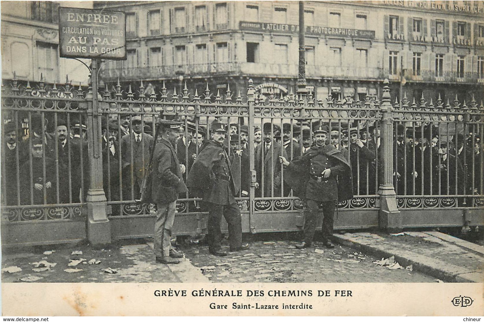 GREVE GENERALE DES CHEMINS DE FER GARE SAINT LAZARE INTERDITE - Otros & Sin Clasificación