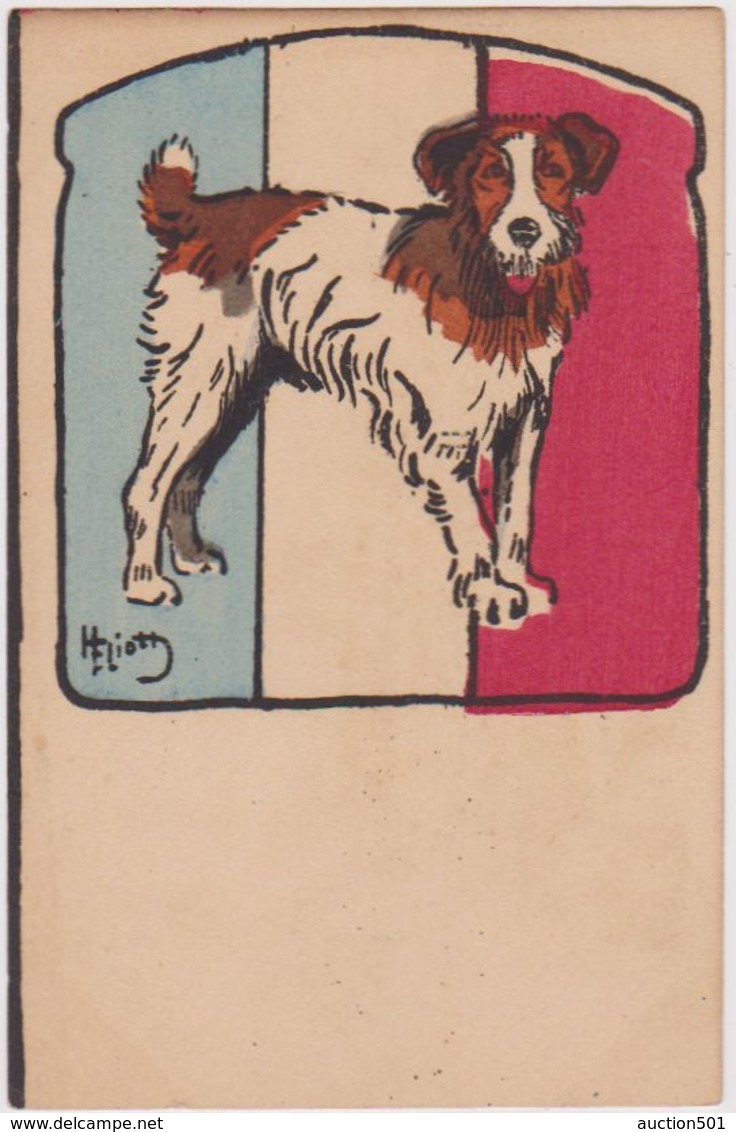 29295g  H. ELIOTT - Drapeu Français - Carte Patriotique - Chien - Non Classés