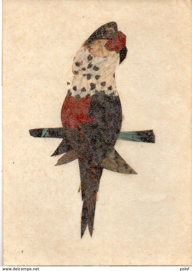 Oiseau Confectionné Avec Des Ailes De Papillons Sur Papier    (118593) - Art Populaire