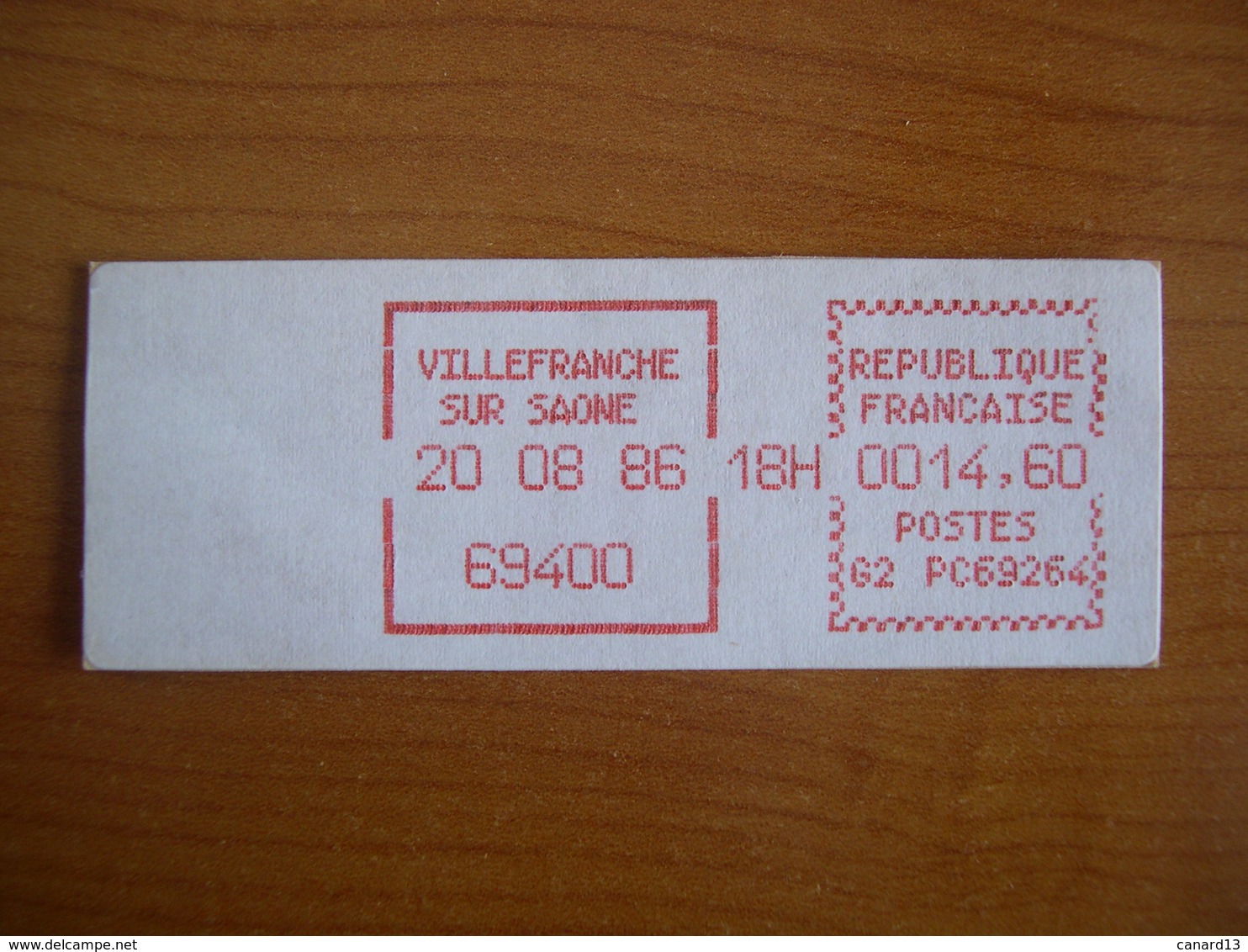 Vignette Distributeur  14.60 Villefranche  (69) - 1969 Montgeron – Papier Blanc – Frama/Satas