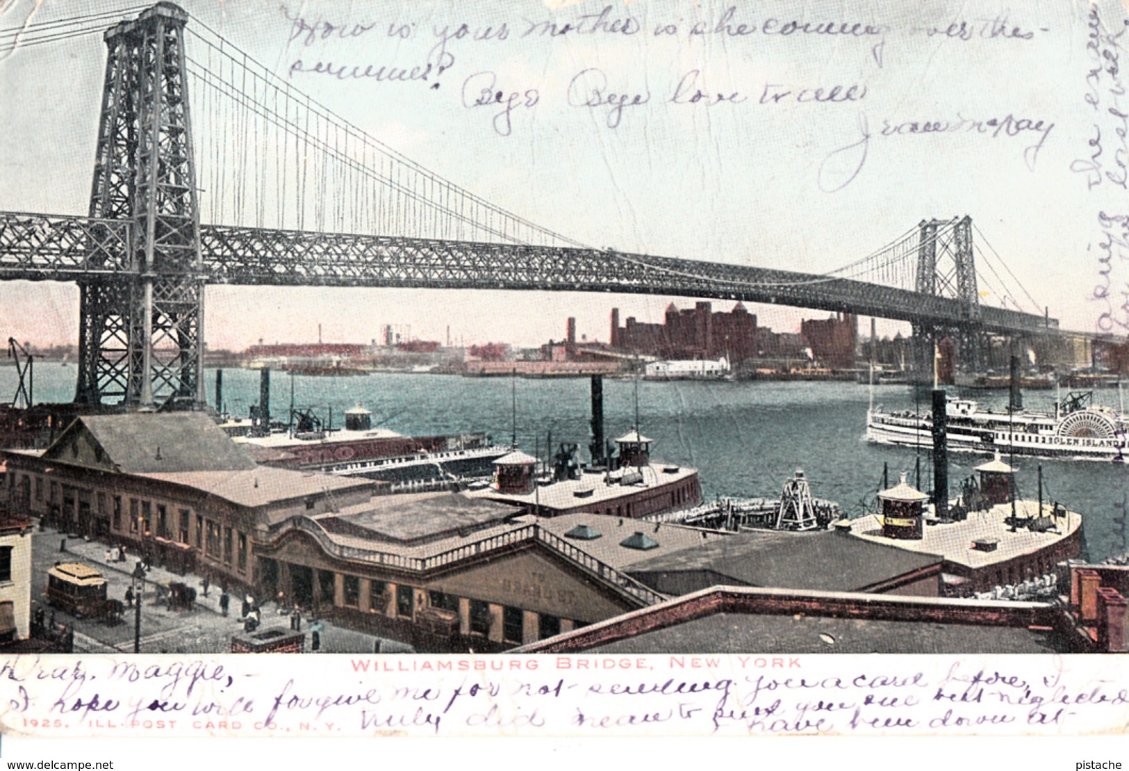 New York City - Williamsburg Bridge - Pont - Simple Back - 1905-1910 - By Ill. Post Card Co. - 2 Scans - Bridges & Tunnels