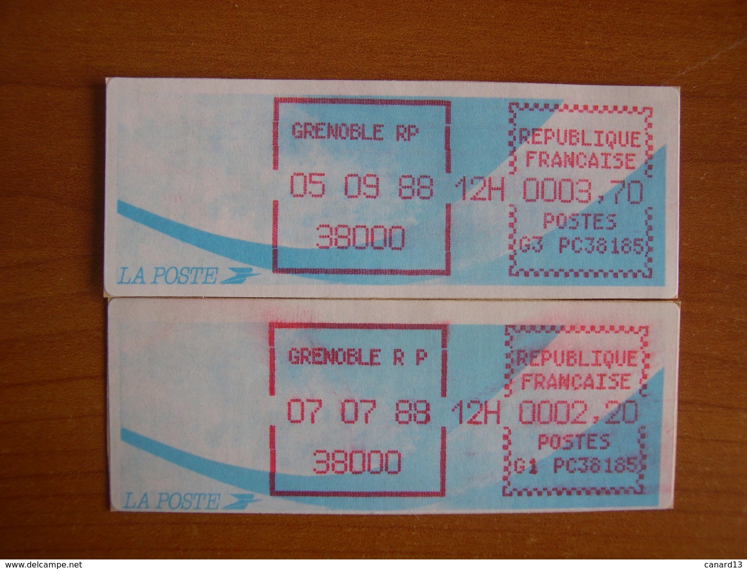 Vignette Distributeur  3.70 Grenoble (38) - 1988 Type « Comète »