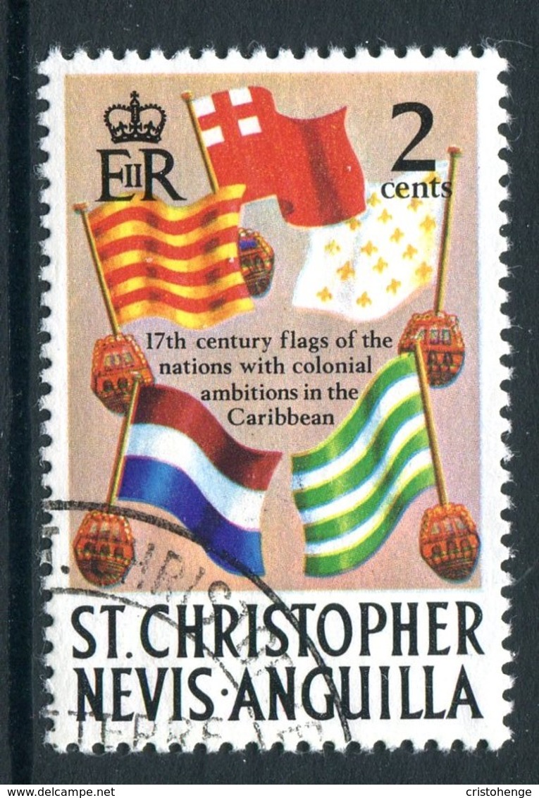 St Kitts, Nevis & Anguilla 1973-74 Pirates - New Wmk. - 2c Naval Flags Used (SG 270) - St.Christopher-Nevis & Anguilla (...-1980)