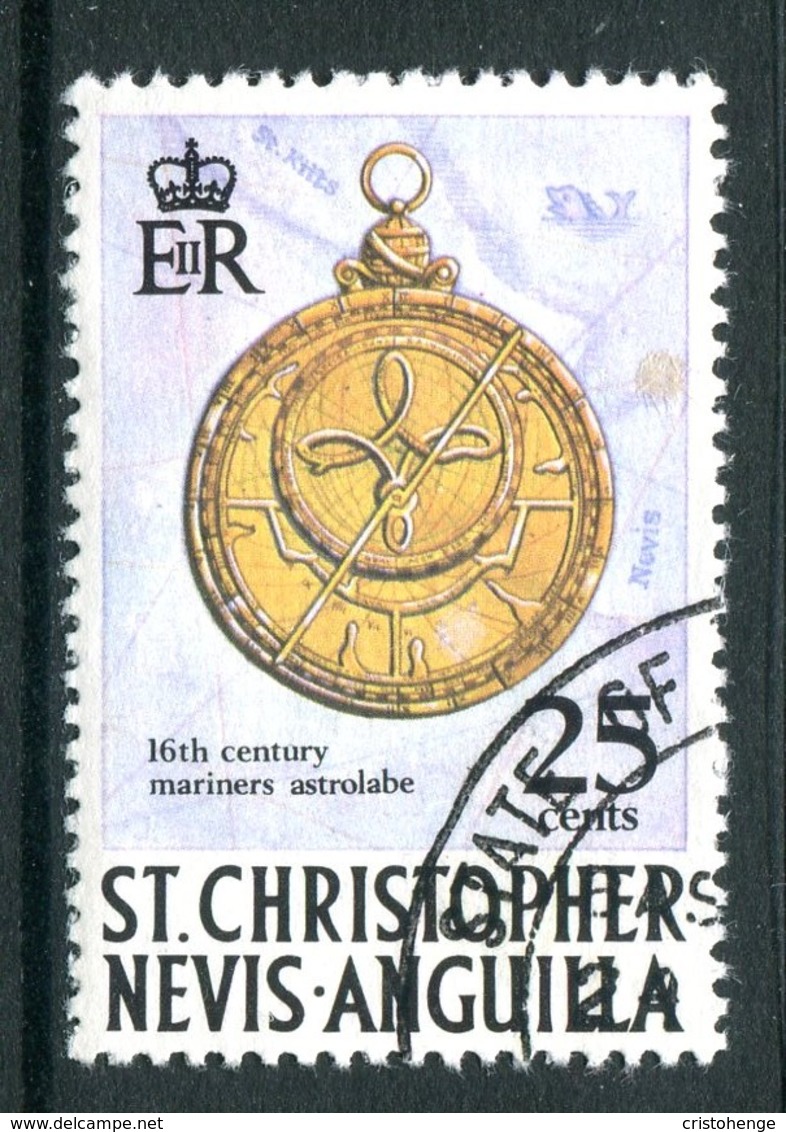 St Kitts, Nevis & Anguilla 1973-74 Pirates - New Wmk. - 25c Astrolabe Used (SG 277) - St.Christopher-Nevis & Anguilla (...-1980)