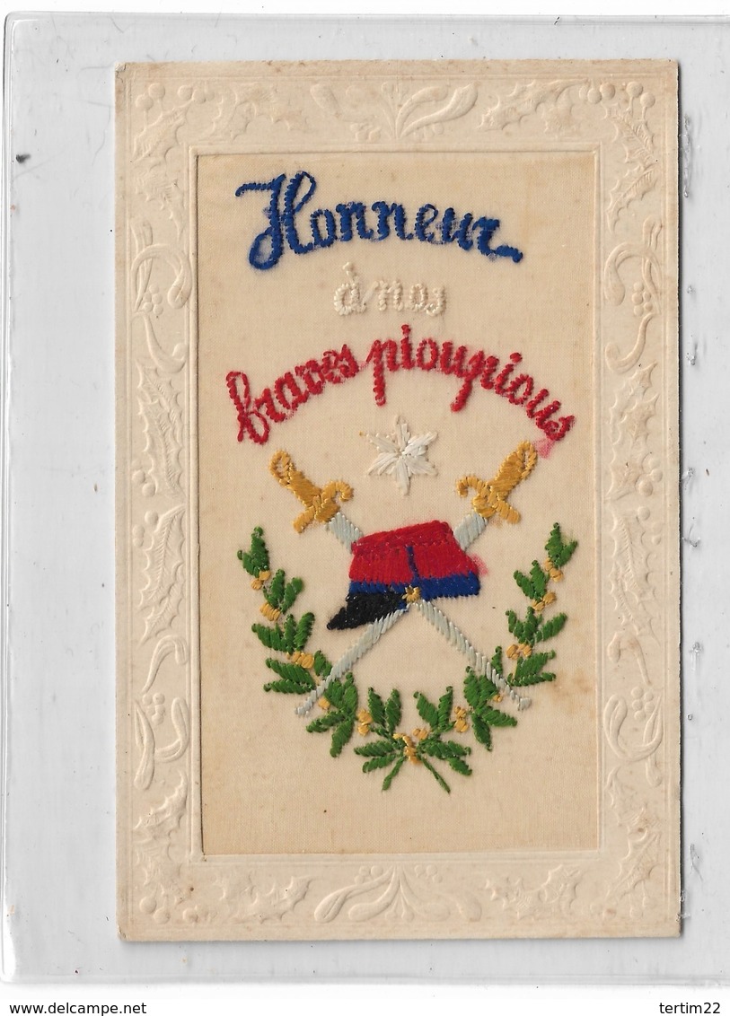 CPMJ4483 HONNEUR A NOS BRAVES PIOUPIOUS (MILITARIA) (PATRIOTIQUE) - Embroidered